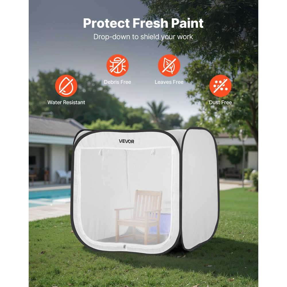 VEVOR tragbares Lackierkabinenzelt (72x72,5x5 cm Arbeitsbereich) Pop-Up-Sprühfarbenzelt für Sprühmalerei, wasserfeste Farbkabine für kleine Modelle Skulpturen Vasen Bilderrahmen Pop-Up-Design