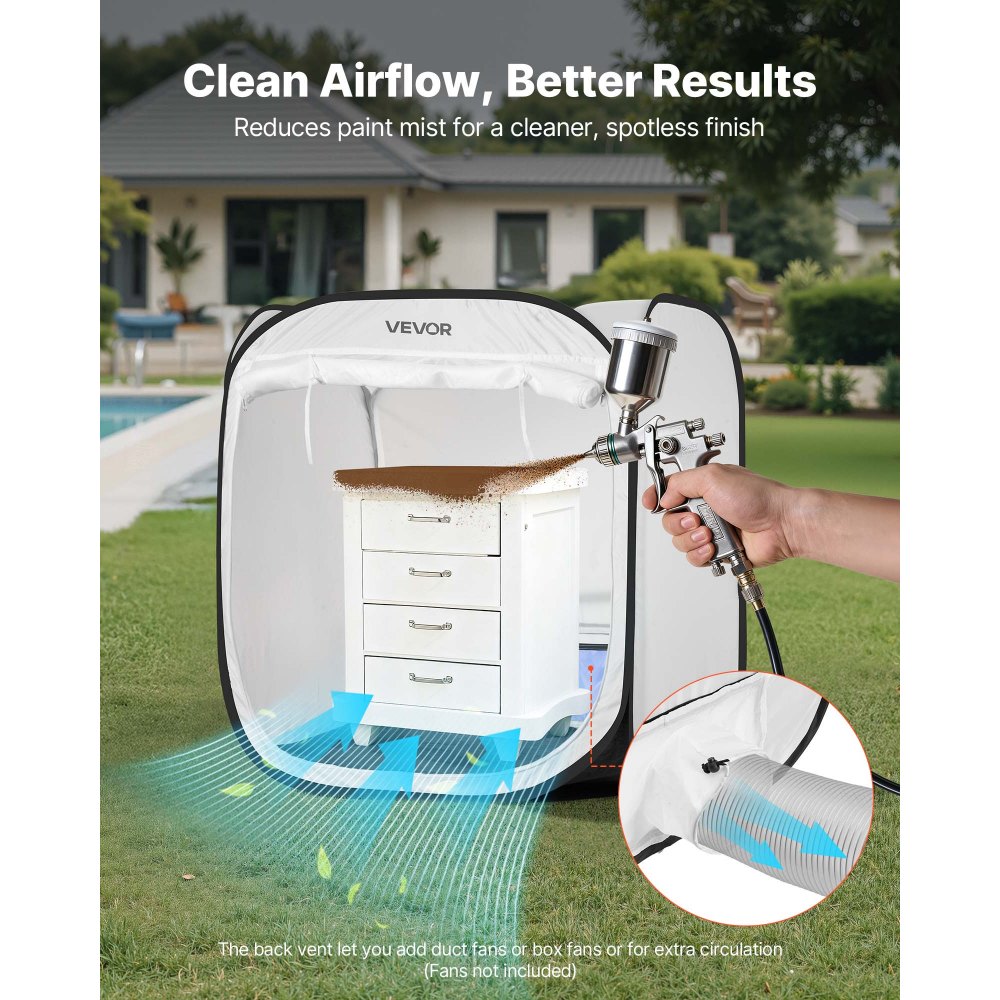 VEVOR tragbares Lackierkabinenzelt (72x72,5x5 cm Arbeitsbereich) Pop-Up-Sprühfarbenzelt für Sprühmalerei, wasserfeste Farbkabine für kleine Modelle Skulpturen Vasen Bilderrahmen Pop-Up-Design