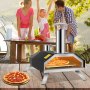 VEVOR BBQ Pizzaofen 30 cm, 76,4 x 44,3 x 54,5 cm Pizzaofen Outdoor Holzbackofen Edelstahl Pizza Backofen, Pizzaofen mit Klappbaren Vier Füßen, Pizzaofen für Steak, Hühnchen, Wurst, Fisch, Pizza
