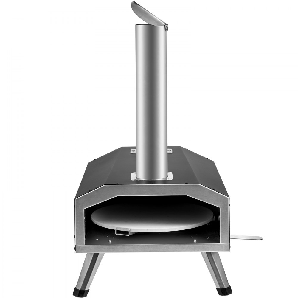 VEVOR Tragbarer Pizzaofen Outdoor 304,8 mm, Gas Holzpellets Holzkohle Pizzaofen, Edelstahl Pizzaofen, Max. 540 ℃ Holzpelletsschaufel & Pizzastein & Tragetasche –  Premium Pizza Holzofen für Garten