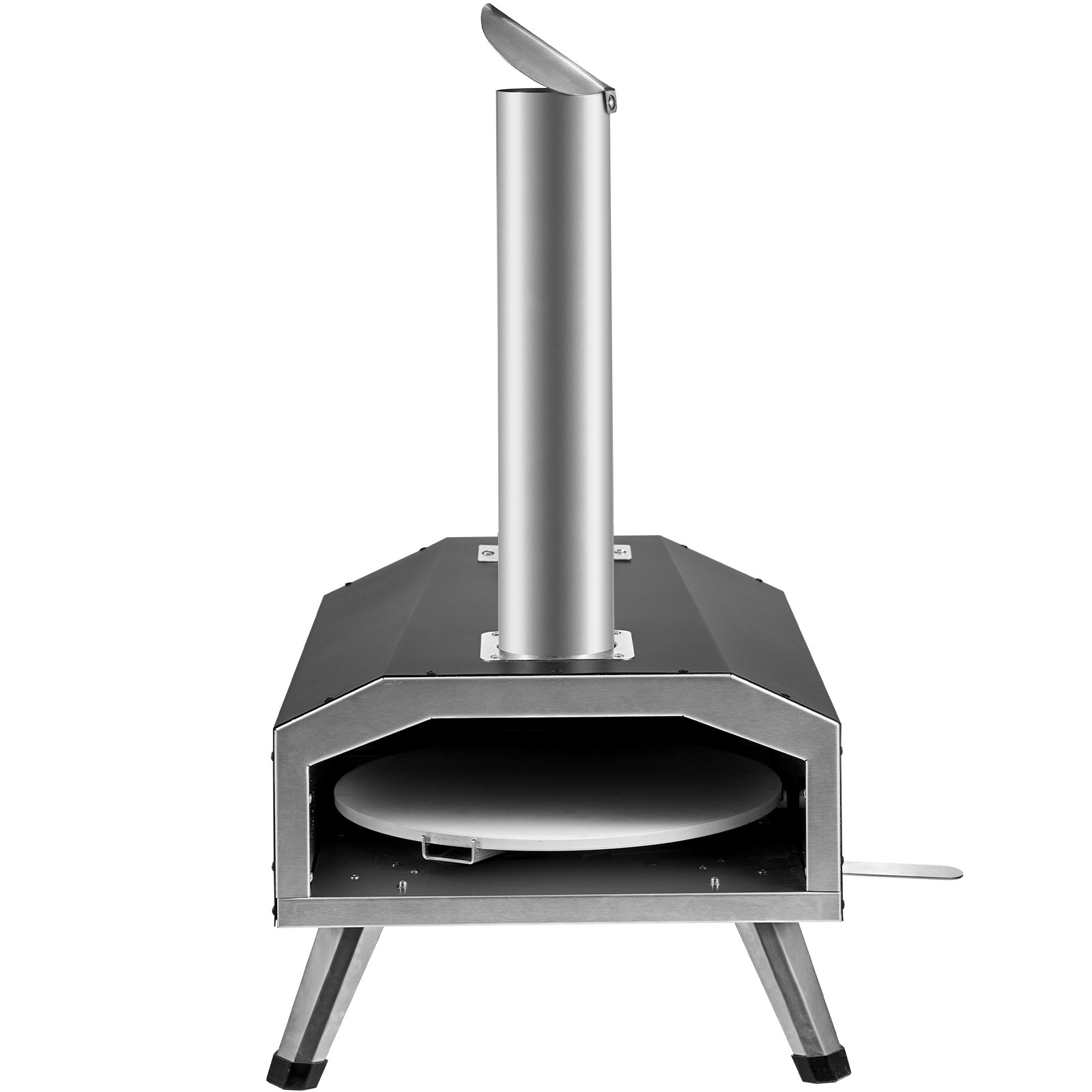 VEVOR Tragbarer Pizzaofen Outdoor 304,8 mm, Gas Holzpellets Holzkohle Pizzaofen, Edelstahl Pizzaofen, Max. 540 ℃ Holzpelletsschaufel & Pizzastein & Tragetasche –  Premium Pizza Holzofen für Garten
