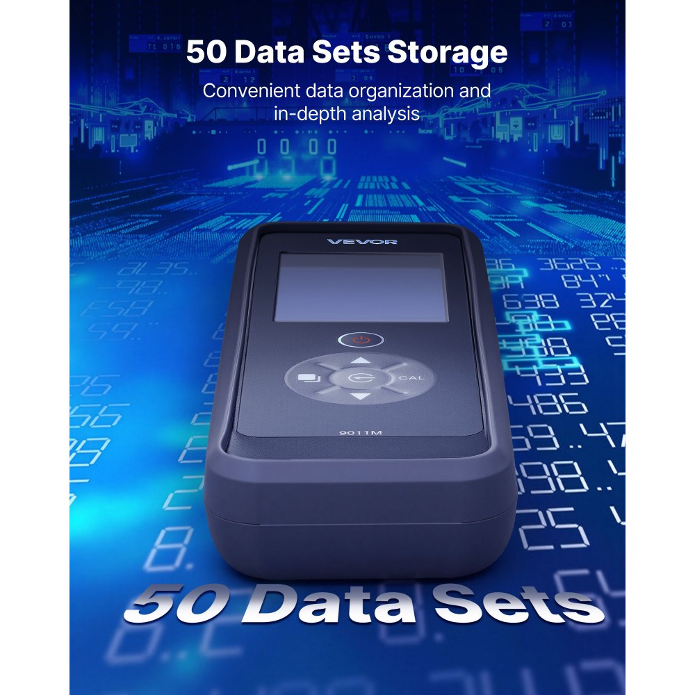 VEVOR Messgerät für gelösten Sauerstoff, Messbereich 0,0–20,0 mg/l, tragbares Testset mit 4 m Elektrodenkabel & Membransatz & Tragetasche, Speicherung von Datensätzen, DO-Messgerät für Teiche