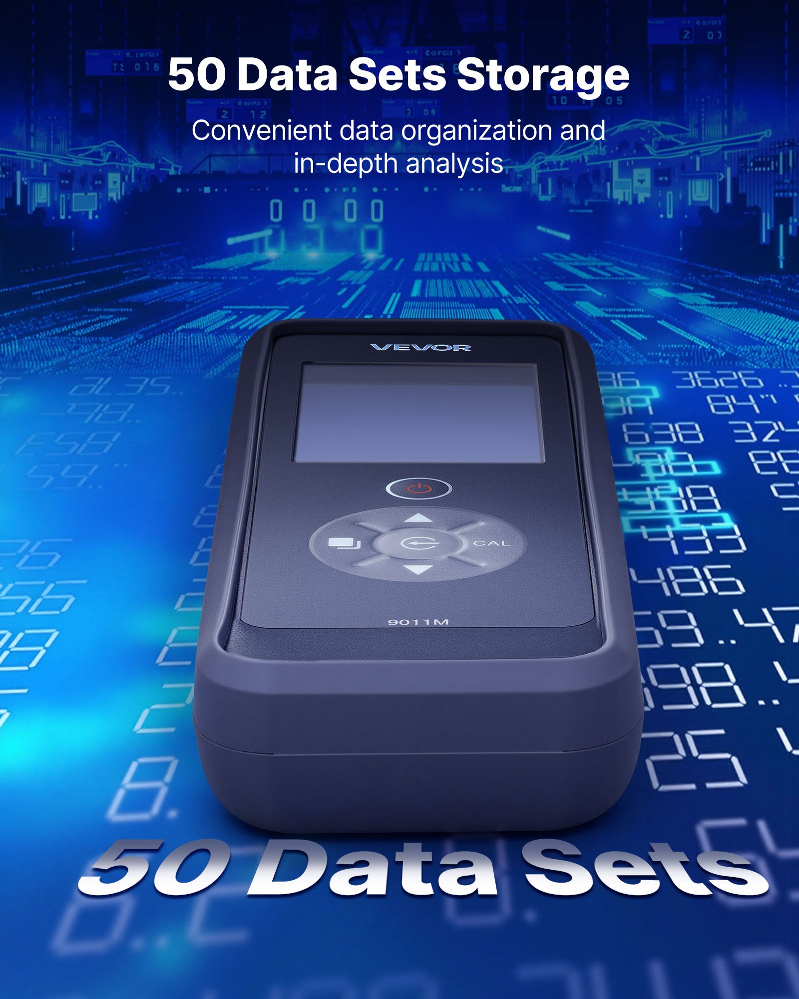 VEVOR Messgerät für gelösten Sauerstoff, Messbereich 0,0–20,0 mg/l, tragbares Testset mit 4 m Elektrodenkabel & Membransatz & Tragetasche, Speicherung von Datensätzen, DO-Messgerät für Teiche