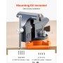 VEVOR Schraubstock, 114,3mm, Tischschraubstock mit 270°-Schwenkbasis, Werkbankschraubstock Gusseisenkonstruktion, für Holzbearbeitungs-, Metallbohr-, Gravier-, Schleif-, Schweiß- & Schneidearbeiten