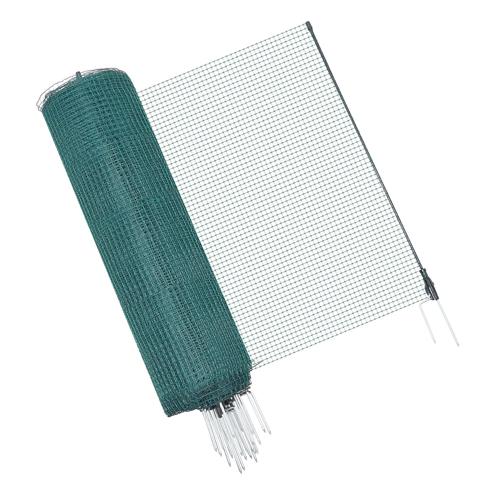 VEVOR Begrenzungszaun 50x0,9 m, Weidezaun aus PE, Mobiler Hundezaun mit Doppelspitzenpfählen & Abspannseilen, Hühnerzaun, Gartenzaun, Campingzaun für Hunde, Hühner, Pflanzen, Außenbereiche