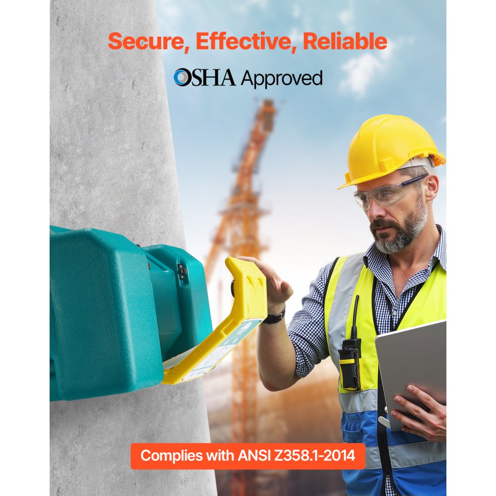 VEVOR Augenspülstation 30 L, OSHA-zugelassene Augendusche zur Wandmontage/auf ebener Fläche, Notfall-Augenspüleinheit mit 2 Düsen, Augenreinigungsgerät für Schulen, Labore, Fabriken, Grün