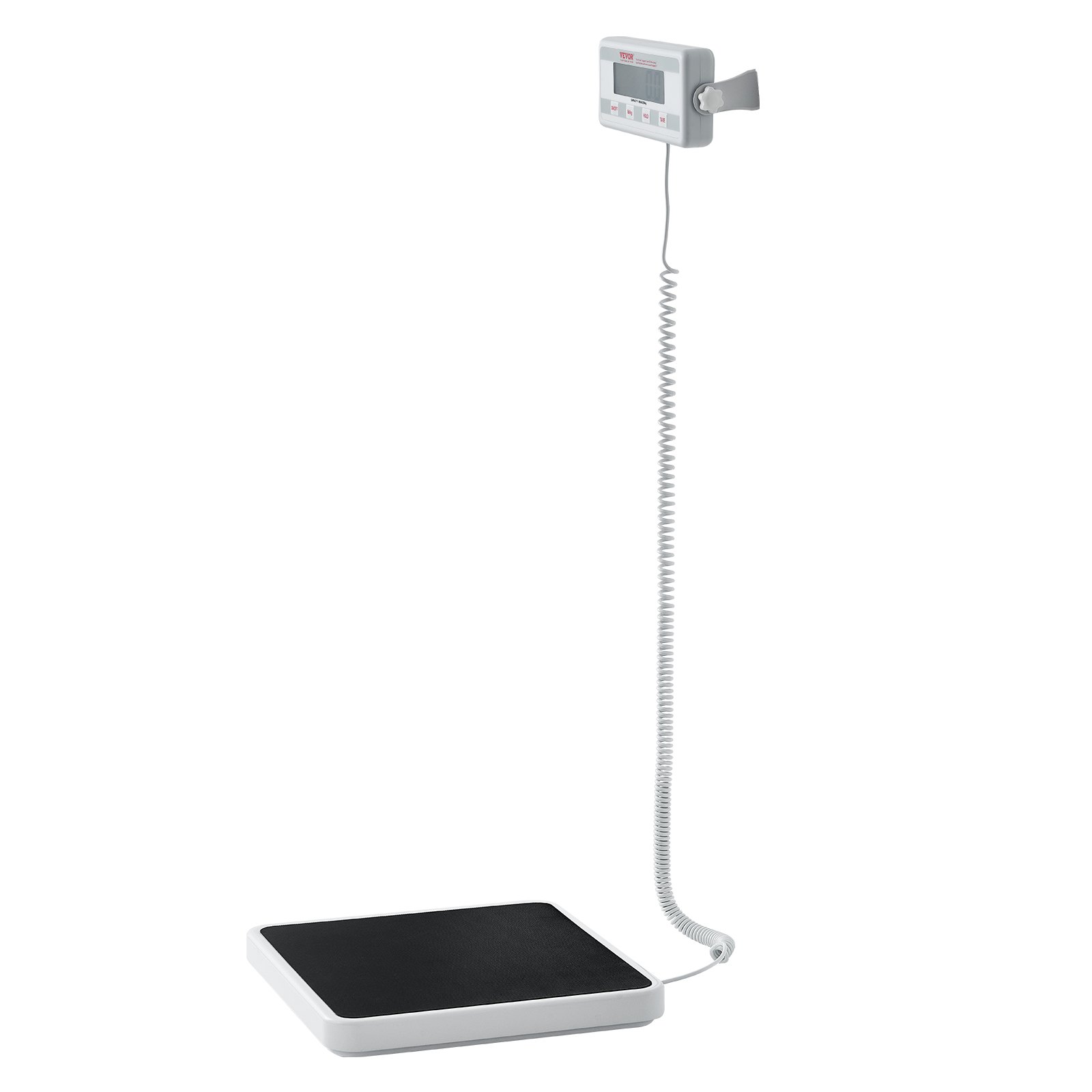 VEVOR Tragbare medizinische Waage, professionelle digitale Arztwaage zum Wiegen – mit Anti-Rutsch-Matte, 2 Einheiten (kg/lb), Hold- und Tara-Funktion, 550 Pfund Tragkraft, Arztwaage für Fitnessstudio, Zuhause, Krankenhaus