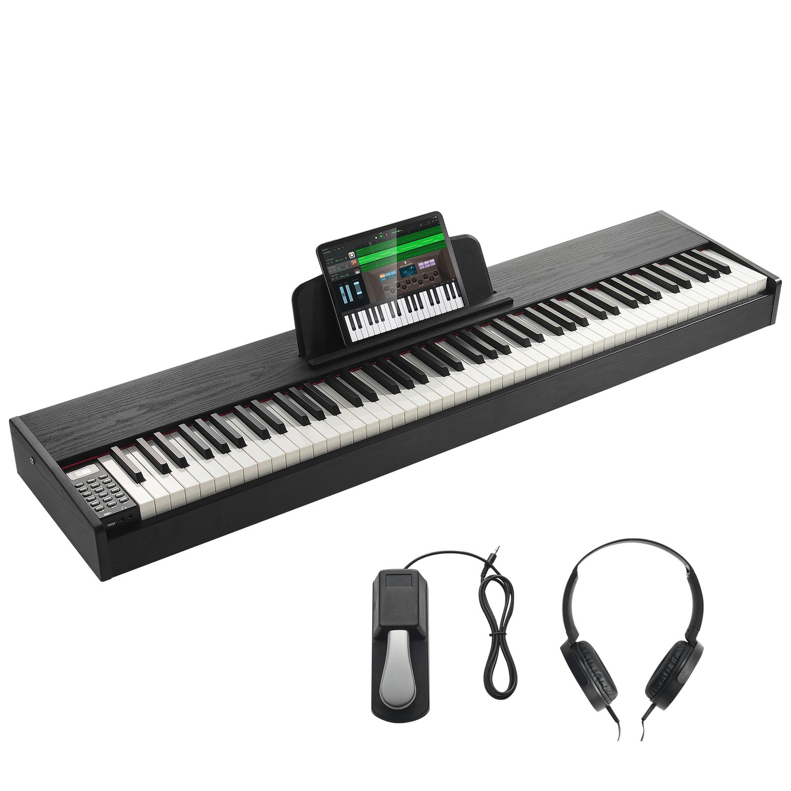 VEVOR Digital Piano, 88 Keys, Electric Piano, Dual Keyboard and Speaker with Sustain Pedal, Headphones, 200 Tones and Rhythms, Supports Bluetooth/USB/MIDI, for Beginners and Teachers