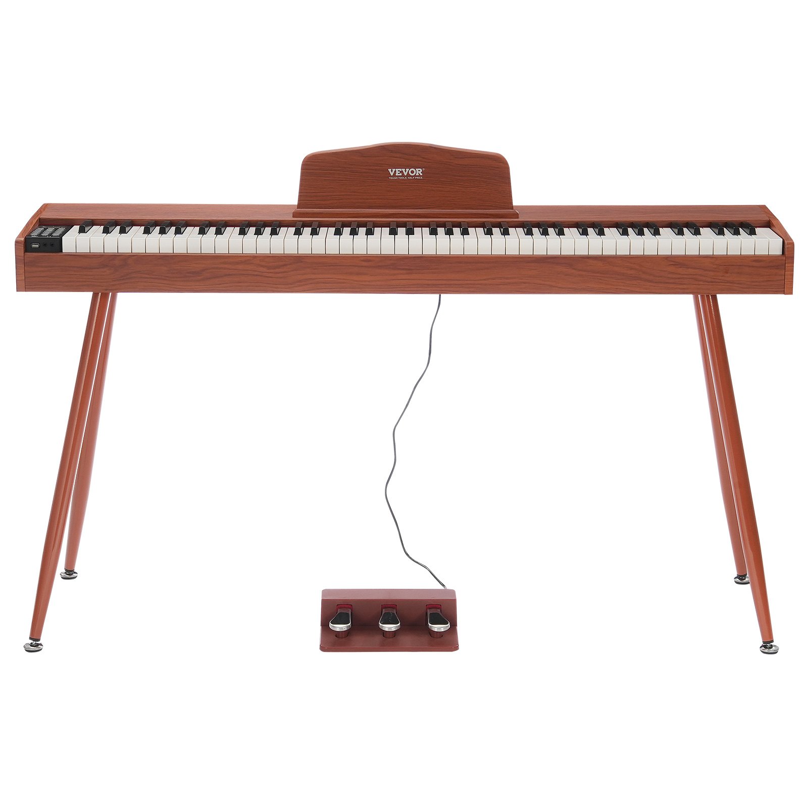 VEVOR Digitalpiano, 88 Tasten, Elektrisches Klaviere, Doppeltastatur & Lautsprecher, vierbeiniger Klavierständer mit Kopfhörer, 200 Töne & Rhythmen, unterstützt Bluetooth/USB/MIDI, für Anfänger