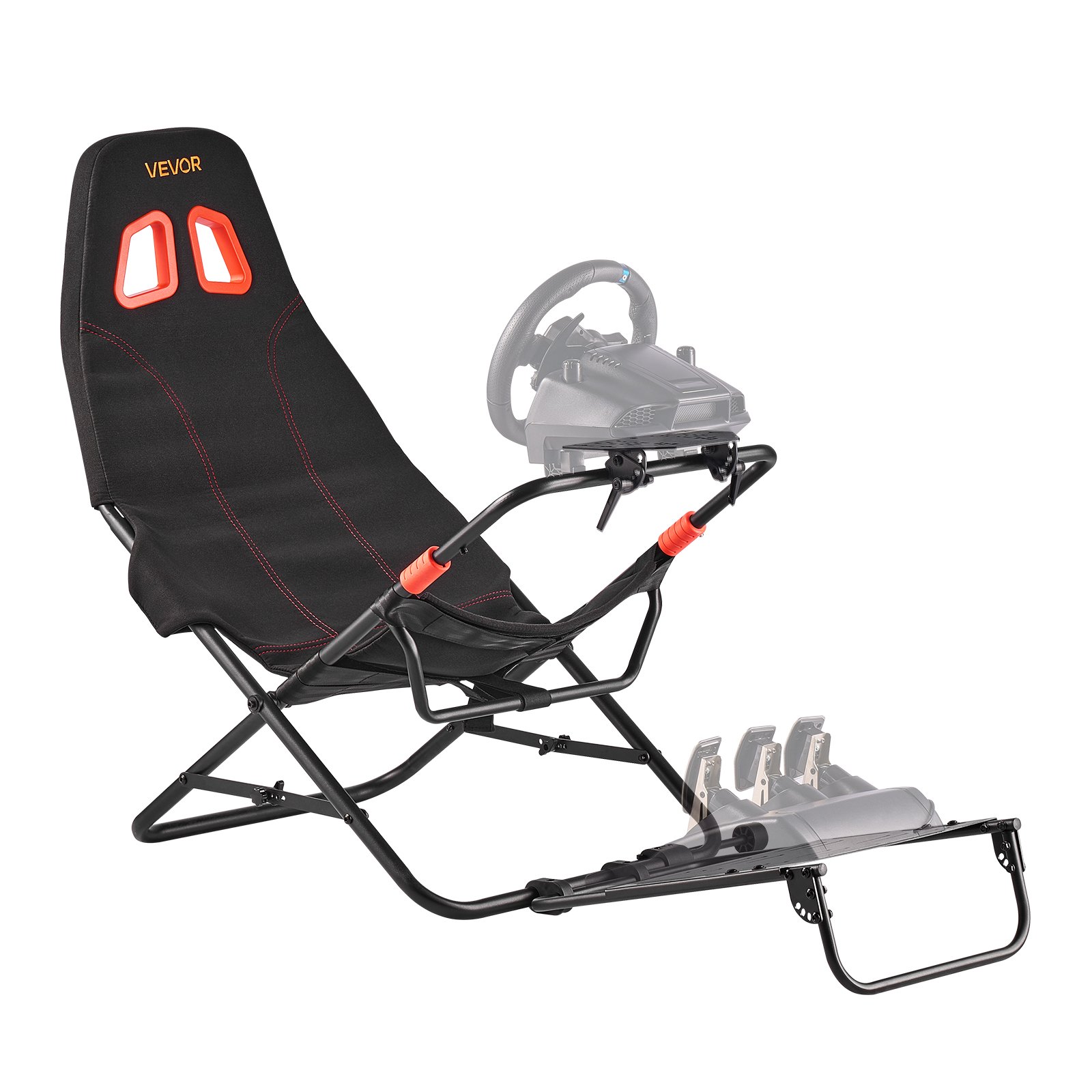 VEVOR Lenkradständer, Faltbarer & Verstellbarer Rennsimulator-Cockpit, 620 mm breit, Kompatibel mit Logitech G923/G920/G29, Thrustmaster T248P, Fanatec, Hori, Mad Catz, Schwarz