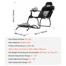 VEVOR Lenkradständer Racing Simulator Cockpit Sim Racing Logitech G923/G920/G29