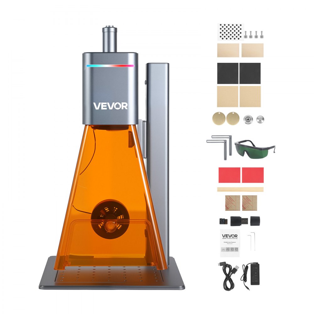 VEVOR Tragbarer Lasergravierer, 10.000 mm/s, 2-in-1 Dual-Graviermaschine (20-W-Blau- & 2-W-IR), 160x140 mm Gravurfläche, Manueller & Automatischer Fokus, DIY-Gravierwerkzeug für Holz & Acryl