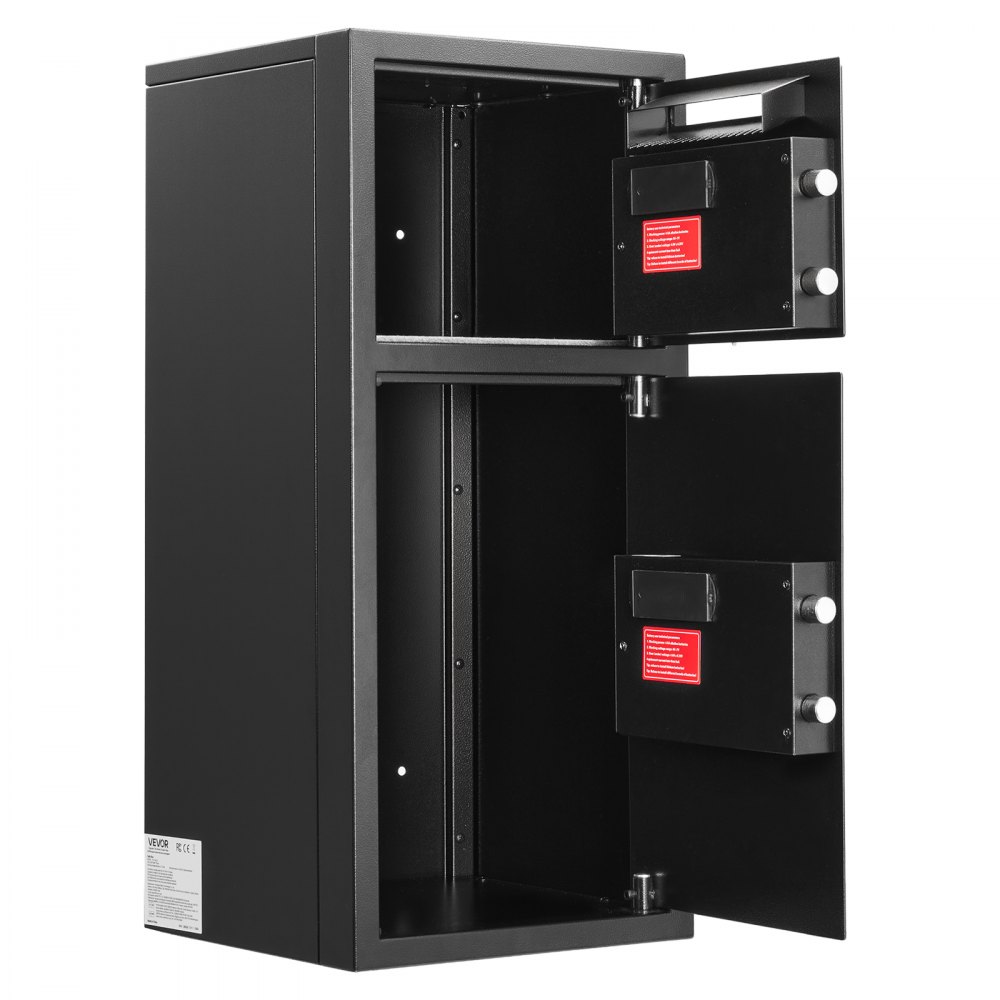 VEVOR Tresor Safe Elektronischer Aktentresor Doppeltür 93,45 L Geldschrank, mit Elektronischem Tastenfeld Diebstahlsicherung Digitalem Sicherheitsschloss mit Schlüssel Einwurfschlitz Schwarz