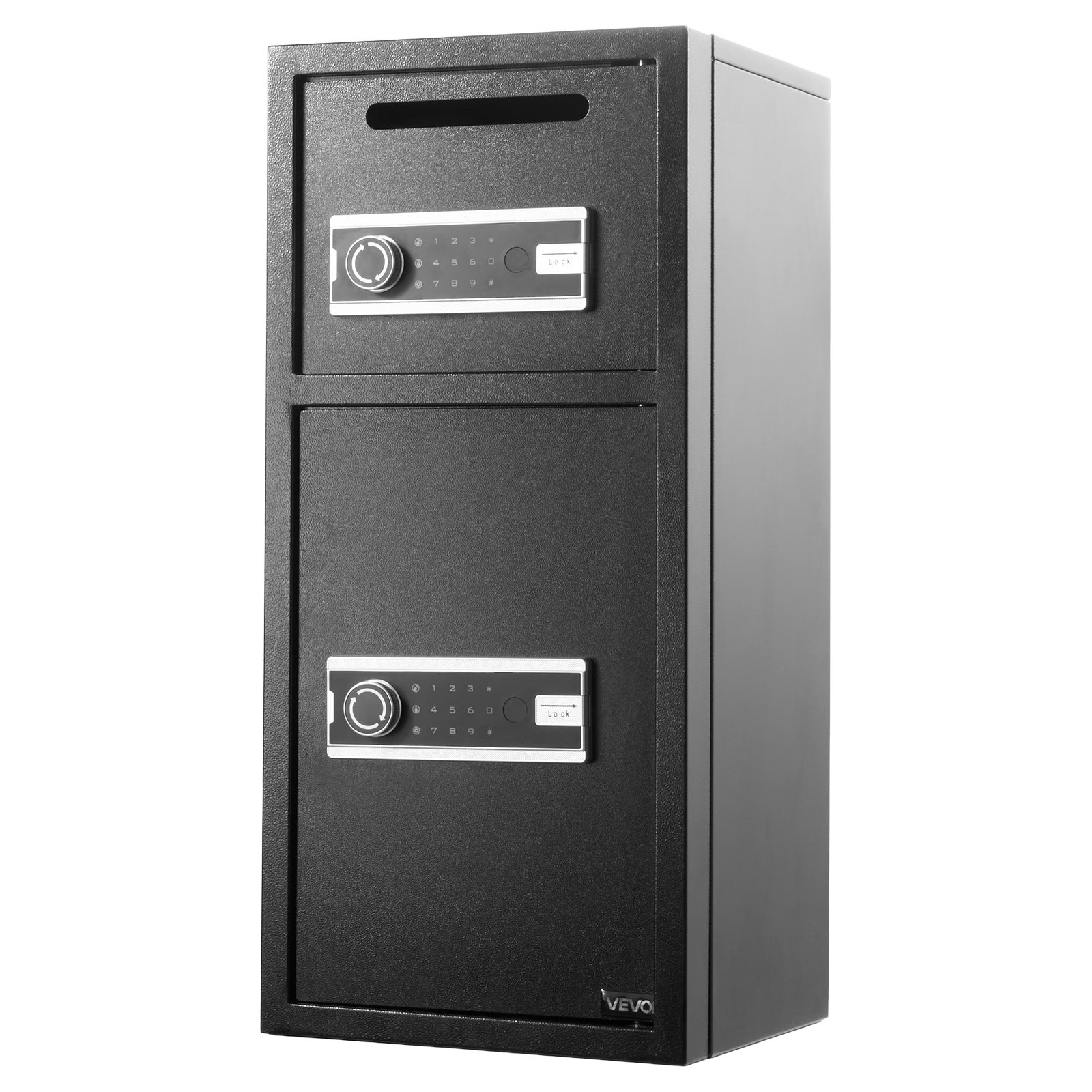 VEVOR Tresor Safe Elektronischer Aktentresor Doppeltür 93,45 L Geldschrank, mit Elektronischem Tastenfeld Diebstahlsicherung Digitalem Sicherheitsschloss mit Schlüssel Einwurfschlitz Schwarz