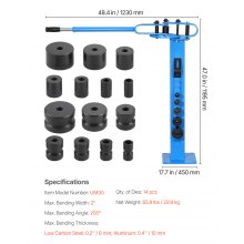 VEVOR Manueller Rohrbieger Max 50,8 mm Rohrbiegewerkzeug mit 14 Biegematrizen