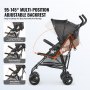 VEVOR Kinderwagen Kinderbuggy klappbar verstellbare Rückenlehne Schwarz/Weiß