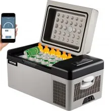 VEVOR Kühlboxen Autokühlschrank Kompressorkühlbox Edelstahl Urlaub Isolierbox Mini Kühlschrank Kühlbox Auto und Steckdose