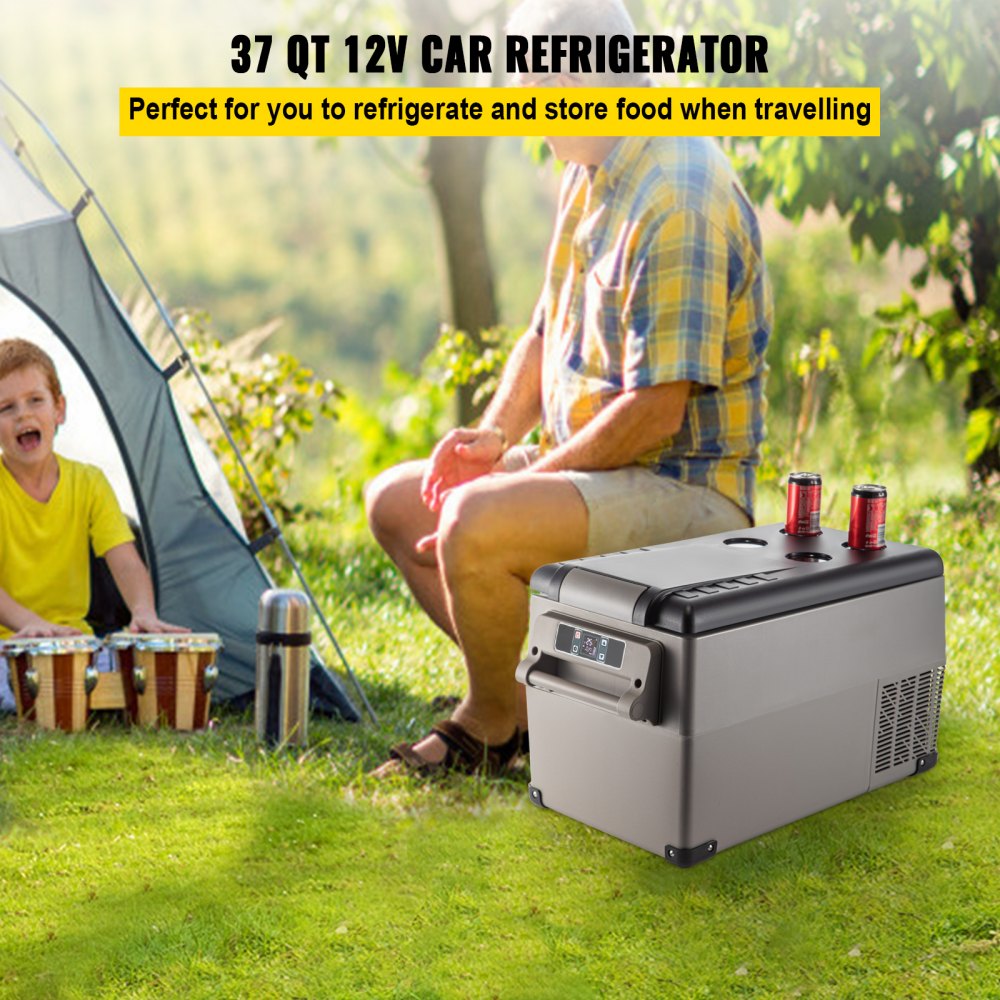 Kompressorkühlbox 35L Kühlbox Isolierbox Autokühlschrank VEVOR Steckdose | Mini Kühlschrank und DE VEVOR Auto Urlaub