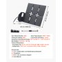 VEVOR Faltbares Solarpanel 60 W, 16BB N-Typ monokristallines Solarmodul mit 24 % Wirkungsgrad, Solarladegerät mit MC4-Ausgang, Typ-C-, USB-A- & DC-Anschlüssen für Powerstations beim Camping