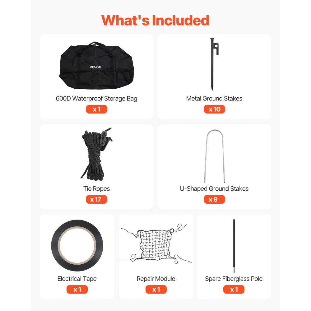 VEVOR Baseball Batting Cage, 10058 x 3660 x 3000mm Freestanding Portable Batting Cage, Hitting Cages with 4-Ply Knotless Polyester & Pitching Machine Opening, Battings Cages Netting for Indoor Outdoor