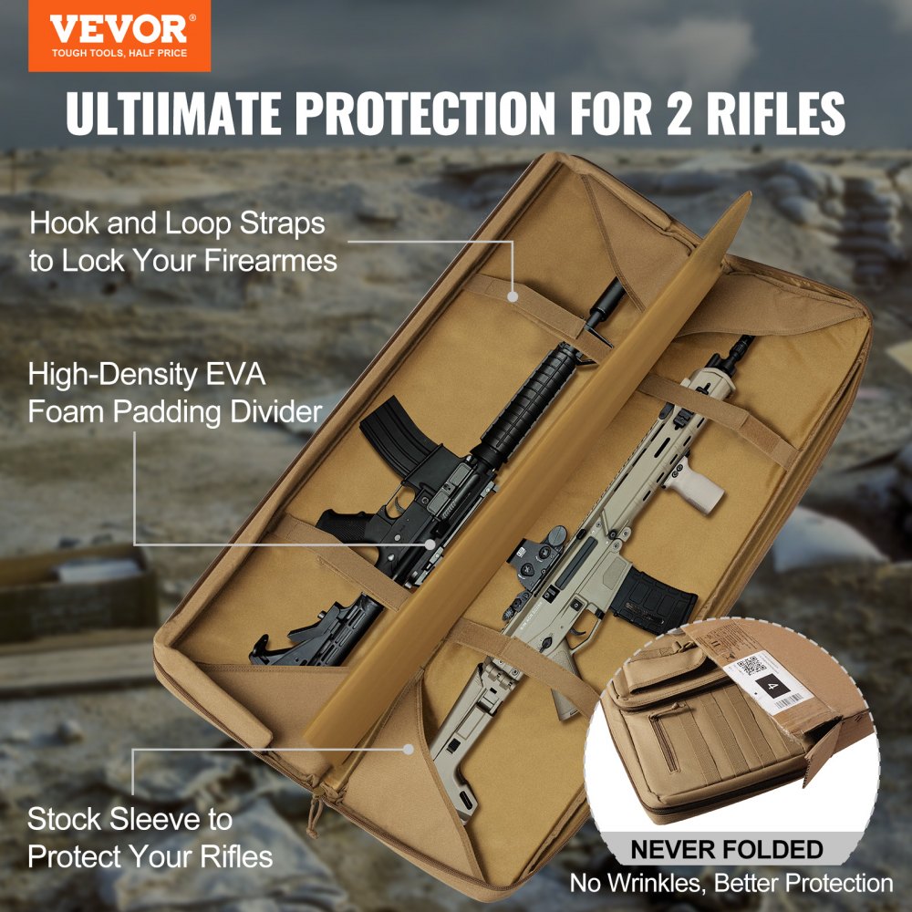 YIHEMEI Double Rifle Bag Case,Lang waffentasche,mit Doppelfach & 3