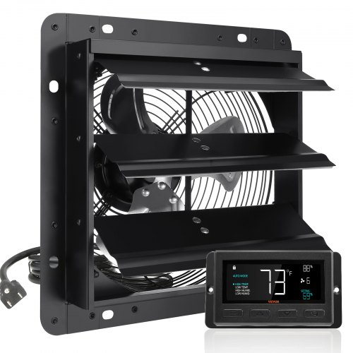 VEVOR Abluftventilator, 254 mm, 1400 U/min, 753 CFM, Wandlüfter aus Aluminium zur Wandmontage mit Wechselstrommotor, Belüftung und Kühlung für Gewächshäuser, Garagen, Schuppen, Geschäfte