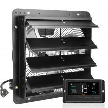 VEVOR Abluftventilator, 406 mm, Temperatur-Feuchtigkeitsregler, EC-Motor, 1747 CFM, Wandlüfter mit Geschwindigkeitsregelung zur Wandmontage, Belüftung und Kühlung für Gewächshäuser, Garagen, Schuppen