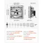VEVOR 269mm Abluftventilator mit Lamellen Industrie Wandventilator 25,5W, Stahlgehäuse, Wandmontage, 1380m³/h, 1400U/min, Leiser Betrieb, Belüftung + Kühlung für Garage Gewächshaus Werkstatt Stall