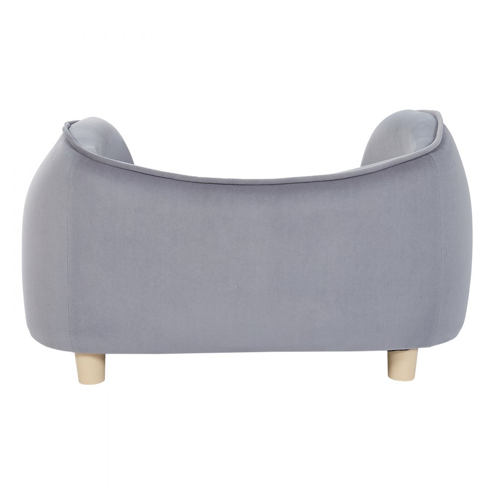 VEVOR Haustiersofa, Hundecouch für kleine Hunde und Katzen, weiches samtiges Hundesofabett, 30 kg belastbares Katzensofa, Hundebett, Haustierbett Dunkelgrau