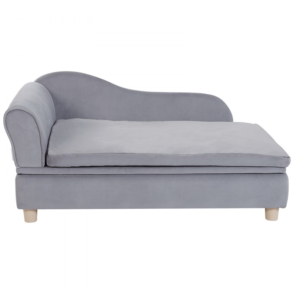 VEVOR Haustiersofa, Hundecouch für große Hunde und Katzen, weiches, samtiges Hundesofabett, 50 kg belastbares Katzensofa, Hundebett, Haustierbett, grau