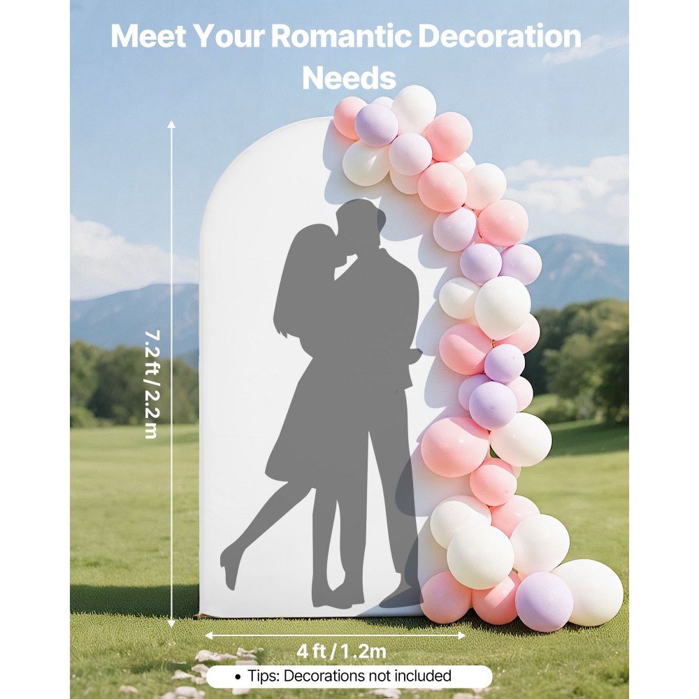 VEVOR Hochzeitsbogen, 2,2 x 1,2 m, Hintergrundbogen, 1 Stk. goldfarbener Metallbogen, Traubogen, Ballonbogen mit Abdeckung für Hochzeiten, Geburtstagsfeiern, Feiertage & Zeremoniendekoration