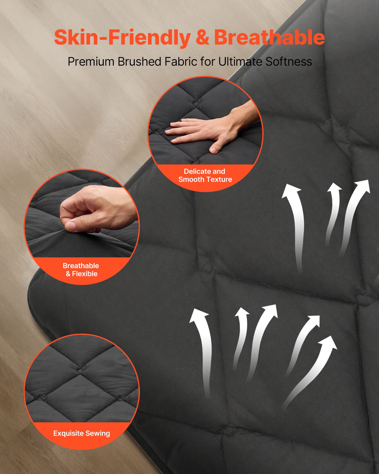 VEVOR japanische Futon-Matratze (2032 x 1372 x 89 mm), faltbare Tatami (Full Size), Bodenmatratze mit Aufbewahrungstasche & Befestigungsmaterial, 9-lagige Schlafmatte für Meditation Yoga, Schwarz