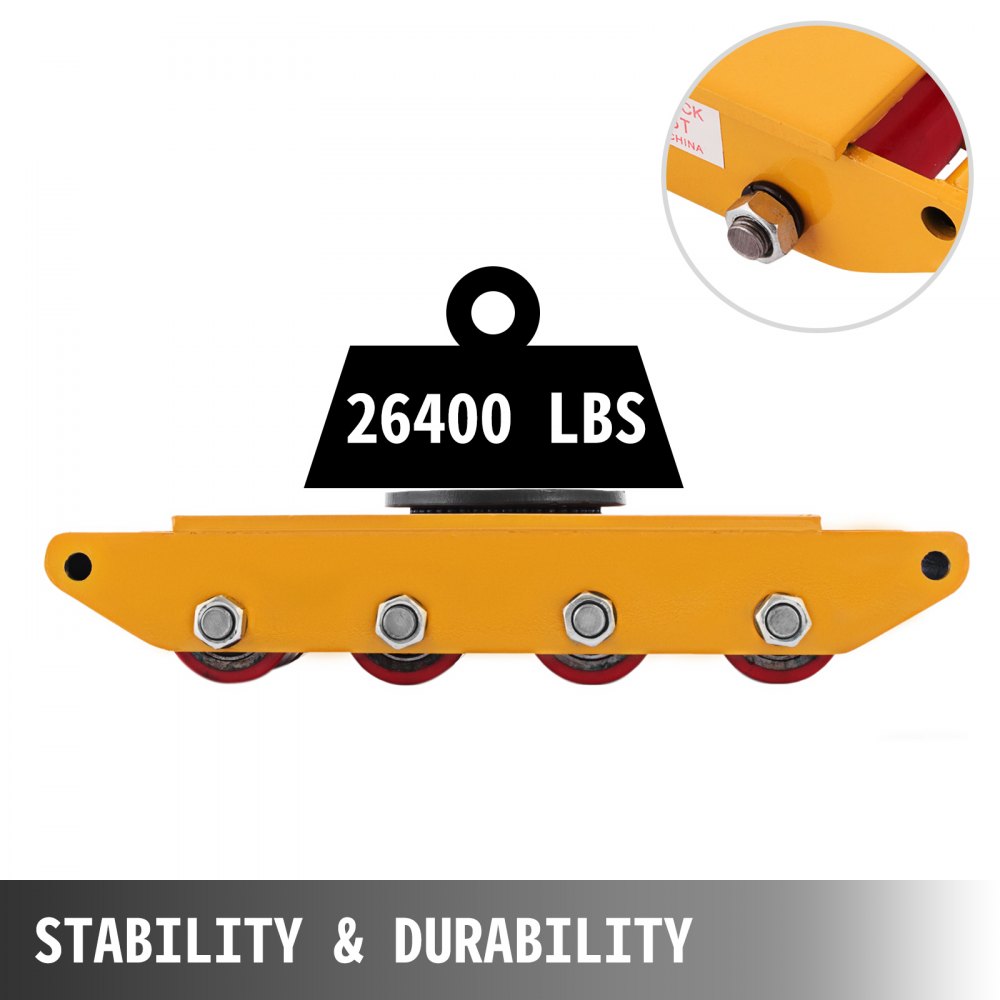 VEVOR Machine Transport Skate 12T, 26000LBS Schlittschuhe laden Transport von schweren Maschinen und Haushaltsgeräten Produktgewicht 23.5kg Industrietransportmaschine Dolly Maschinen Möbel Gerät