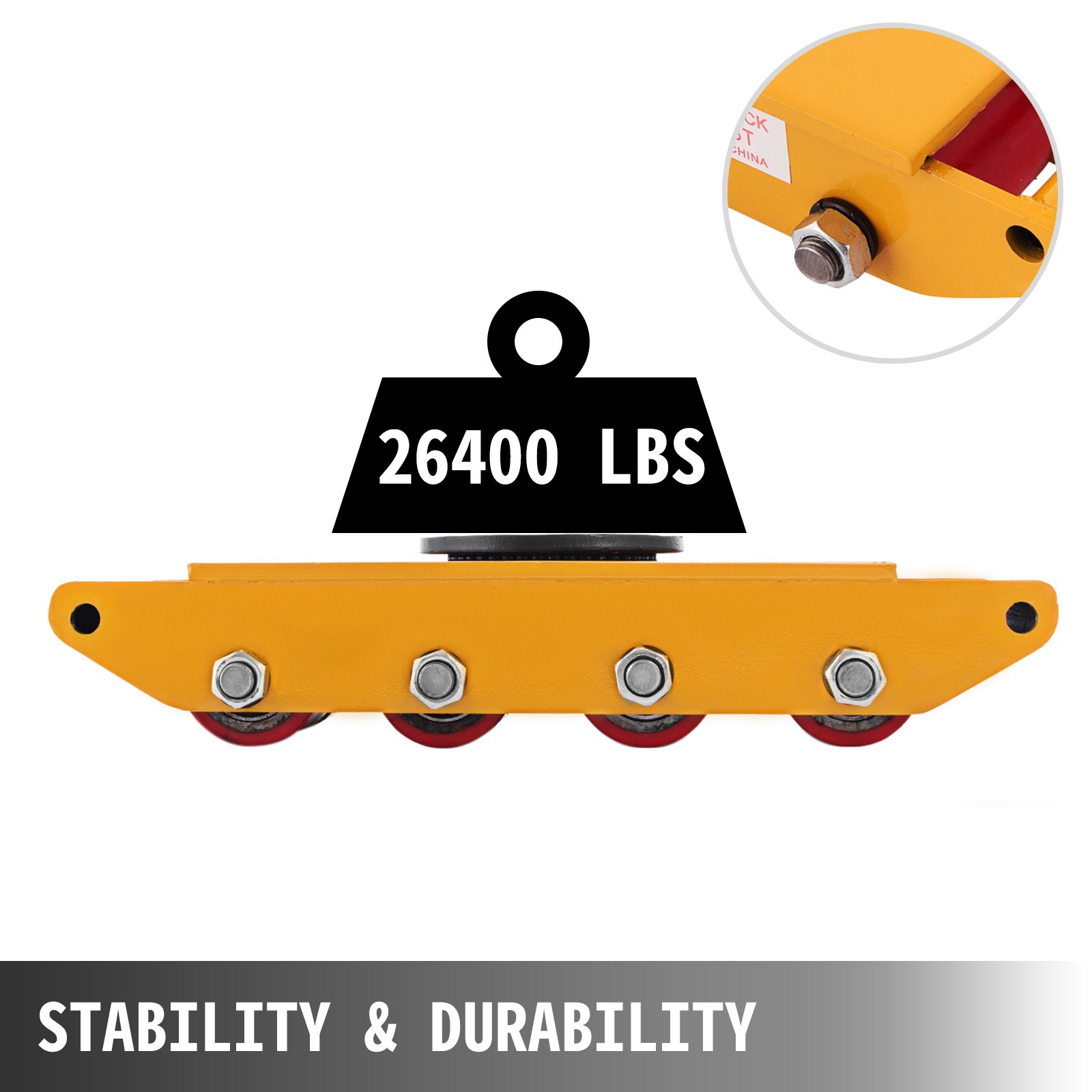 VEVOR Machine Transport Skate 12T, 26000LBS Schlittschuhe laden Transport von schweren Maschinen und Haushaltsgeräten Produktgewicht 23.5kg Industrietransportmaschine Dolly Maschinen Möbel Gerät