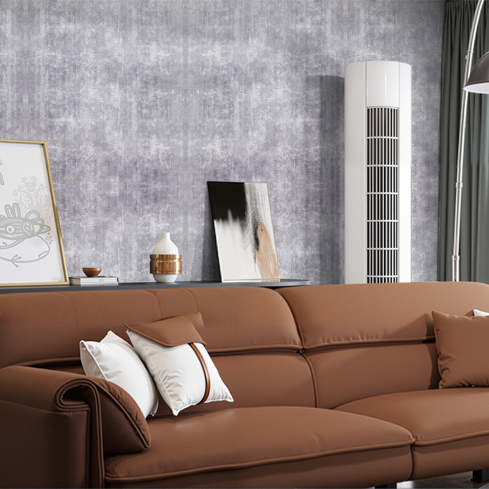 VEVOR Tapete selbstklebend, 45 cm x 15 m, Wandtapete, Klebefolie in Industrie-Stil, Möbelfolie, Möbelaufkleber, dekorative Tapetenrolle für Schlafzimmer, Küche, Büro, Badezimmer, dunkelgrau