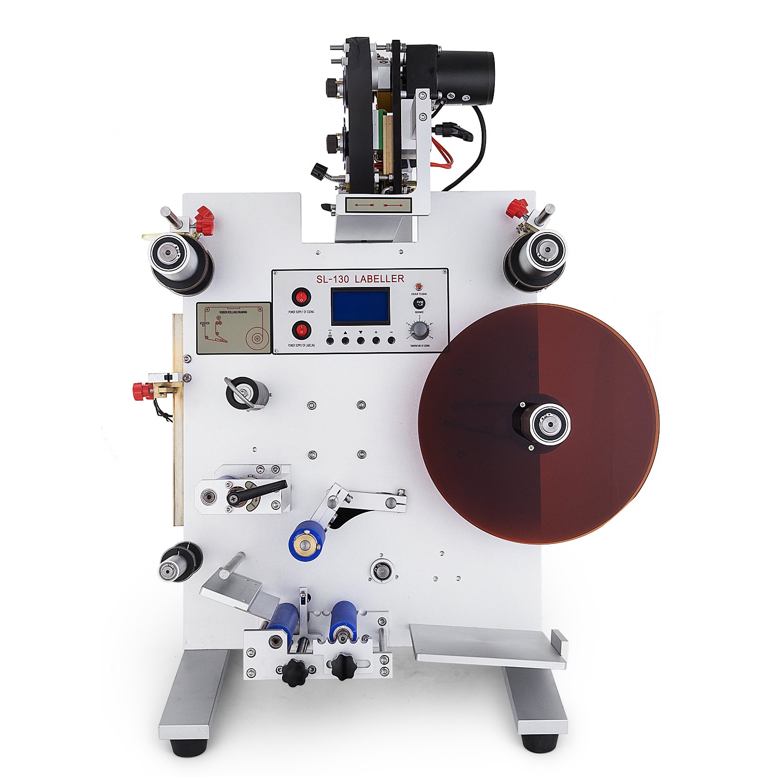 Sl-130 150w Runde Flasche Etikettiermaschine Etikettierer Mit Datum Drucker