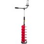 VEVOR Eisbohrer, 20 cm Durchmesser, Eisbohrer aus Nylon, 1 m Länge, Eisbohrer, Erdbohrer mit 36 cm Verlängerungsstange, Gummigriff, Bohradapter, austauschbare Erdbohrerklinge für Eisfische