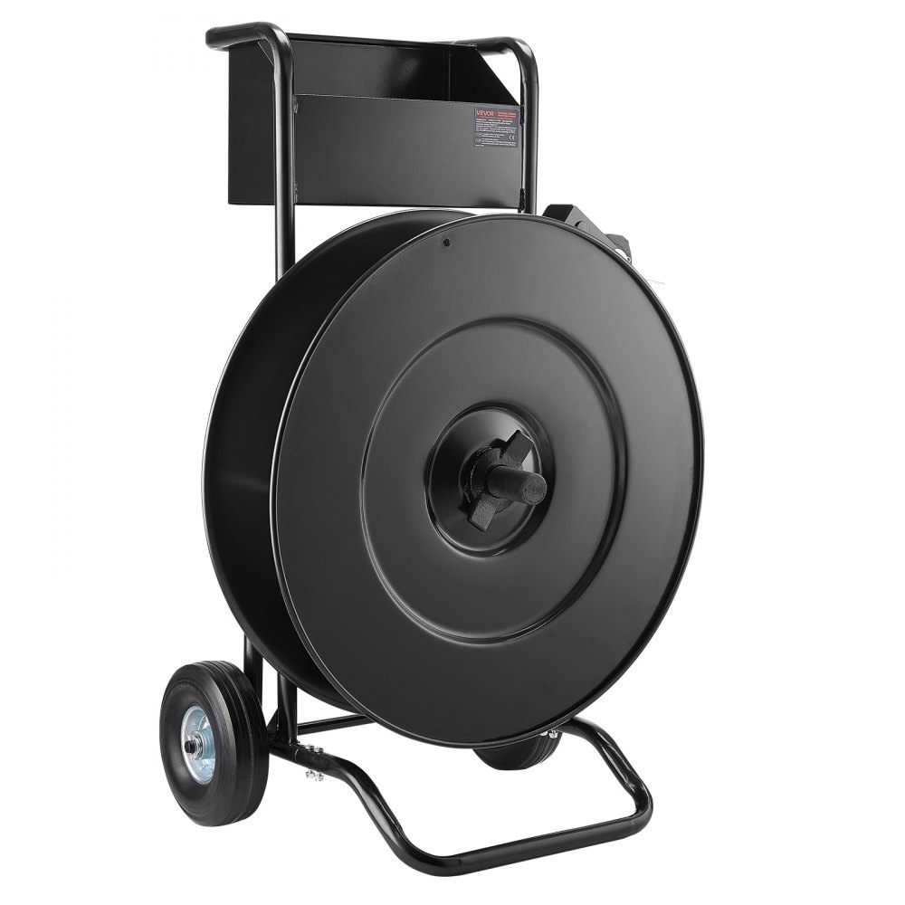 VEVOR Abrollwagen, passend für PET-/PP-/Stahl-Umreifungsrollen mit 203/406 mm Kerngröße, robuster Umreifungsspender mit verbesserter Trommelbremse, integrierte geräumige Ablage für Werkzeuge