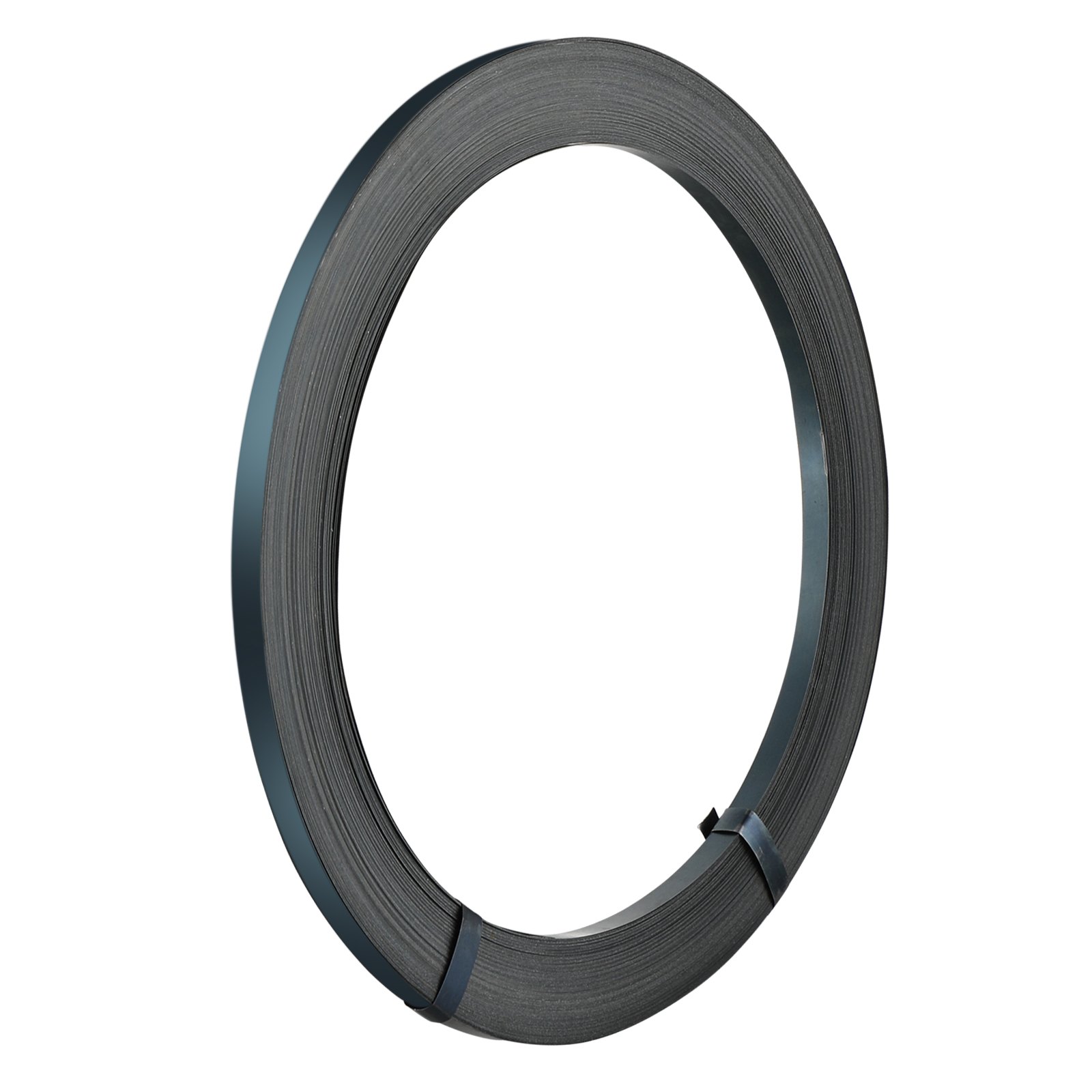 VEVOR Umreifungsbandrolle aus Stahl, 330 Fuß Länge x 1/2 Zoll Breite x 0,016 Zoll Dicke, 1100 lbs Bruchfestigkeit, Hochleistungs-Umreifungsbandrolle für Paletten, tragbare, starke Umreifungsbänder aus Metall, schwarz