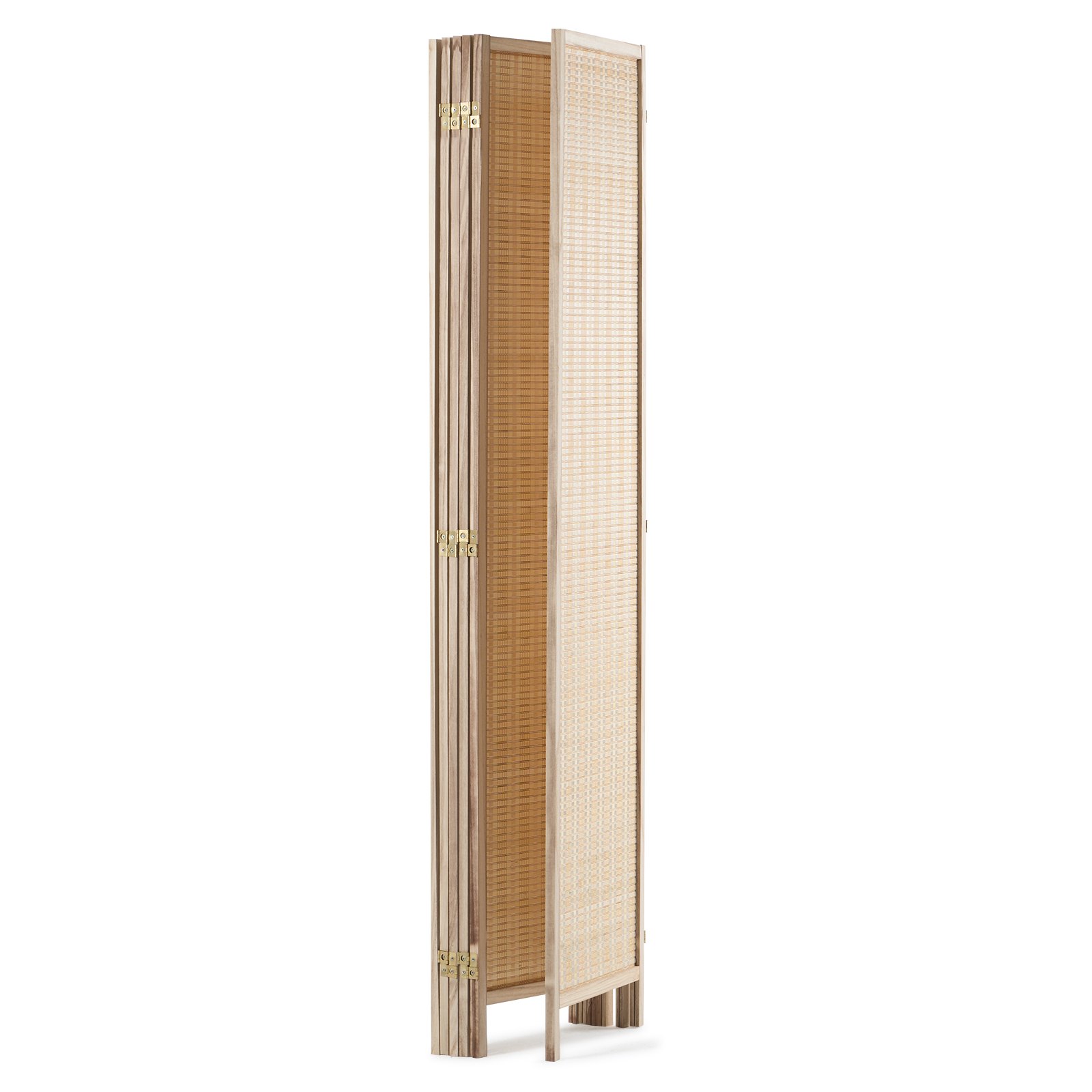 VEVOR Room Divider with 6 Panels, Handwoven Bamboo Privacy Screen, Foldable Hinged Room Dividers, Portable & Freestanding Room Dividers for Room Partitioning, Living Room, Bedroom, Natural