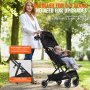 VEVOR Kinderwagen, mit 95°-175° verstellbarer Rückenlehne und 0/90° verstellbarer Fußstütze und Ein-Klick-Faltfunktion, Kinderbuggy für Neugeborene mit Getränkehalter und Tragetasche, Schwarz