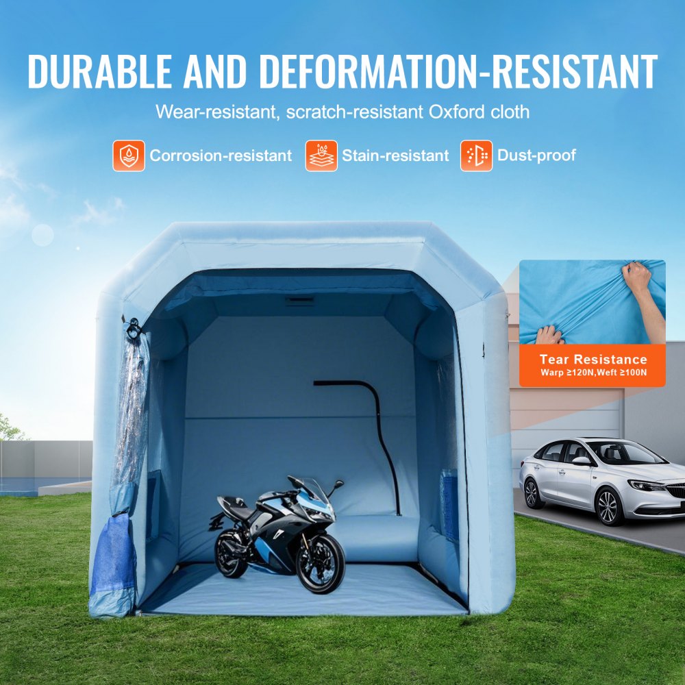 VEVOR Inflatable Paint Booth, 4 x 3 x 2.75 m Inflatable Spray Booth, with 750 W Blower & Air Filter System, Portable Car Paint Booth for Painting Motorcycles, Bicycles, and Small Furniture