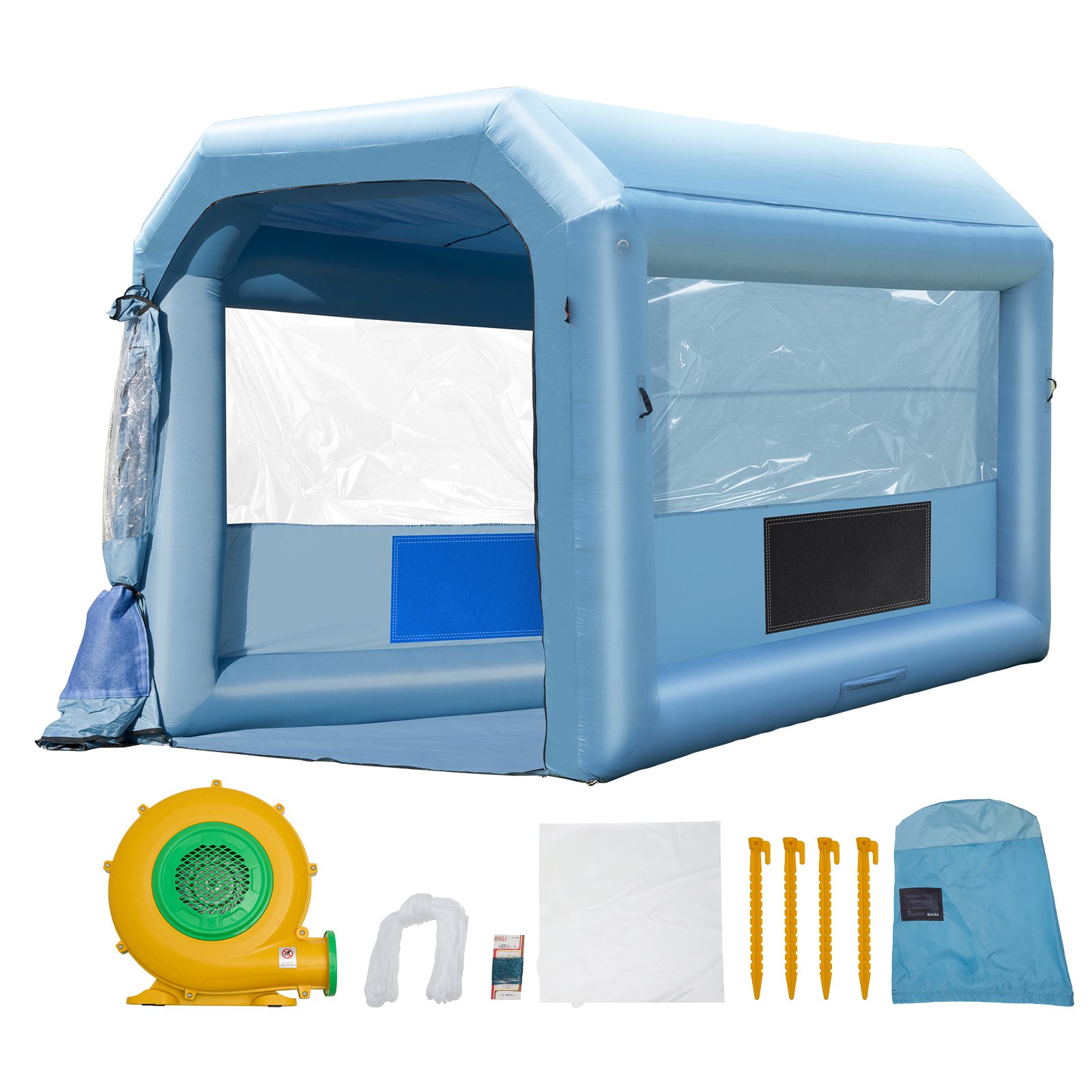 VEVOR Inflatable Paint Booth, 4 x 3 x 2.75 m Inflatable Spray Booth, with 750 W Blower & Air Filter System, Portable Car Paint Booth for Painting Motorcycles, Bicycles, and Small Furniture