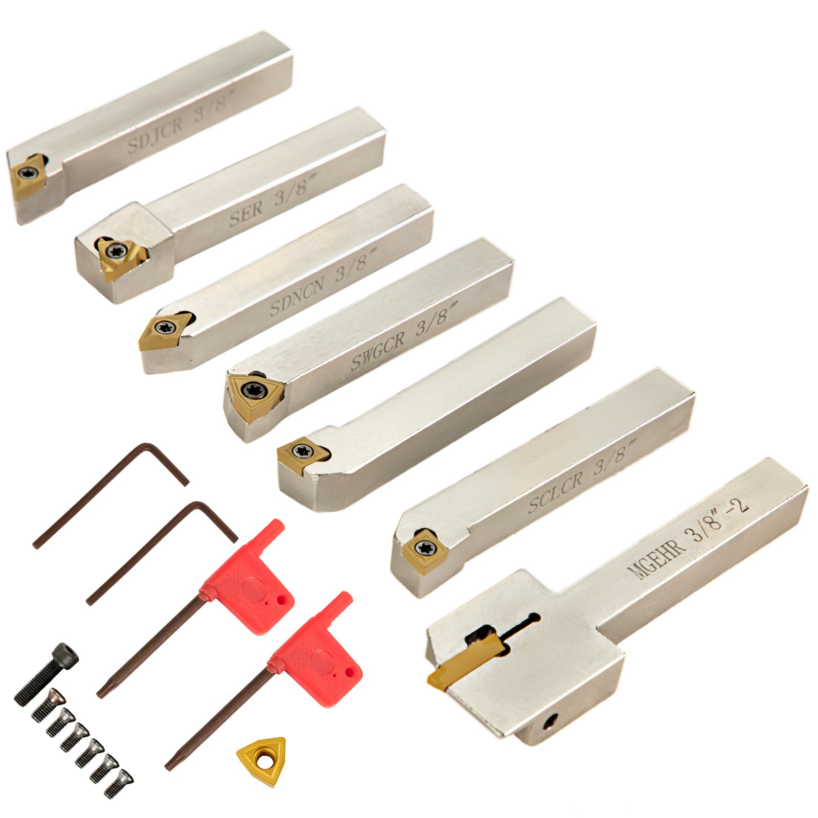 Drehmeißel Set Mit Wendeplatten Wendeplatten 3/8 Zoll Verzinkt 7teiliges Set