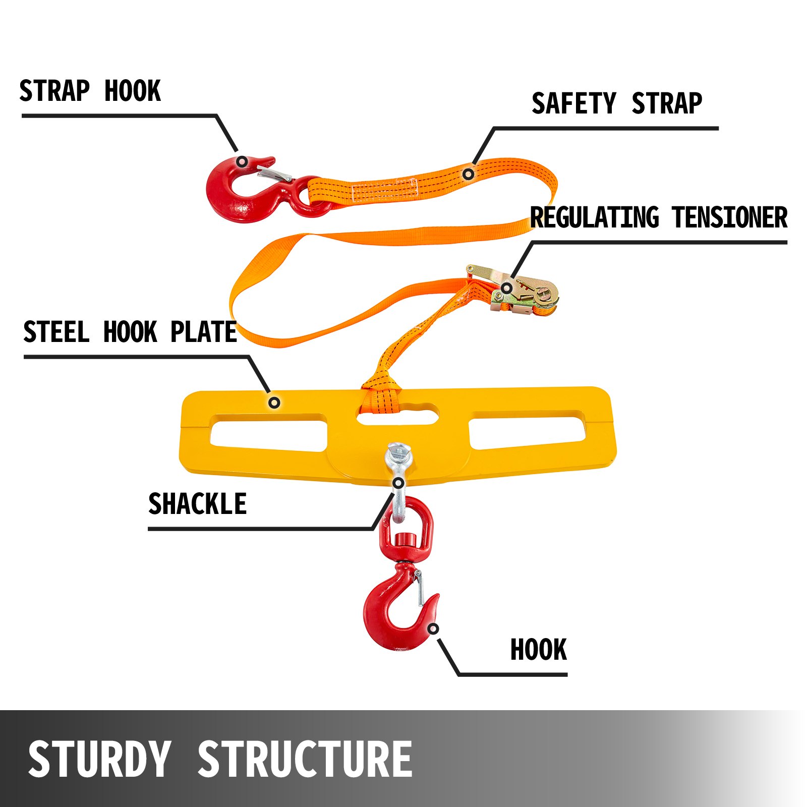 Vevor Lasthaken Gabelstapler Tragkraft Transporthaken Staplergabeln 3 T Drehbar
