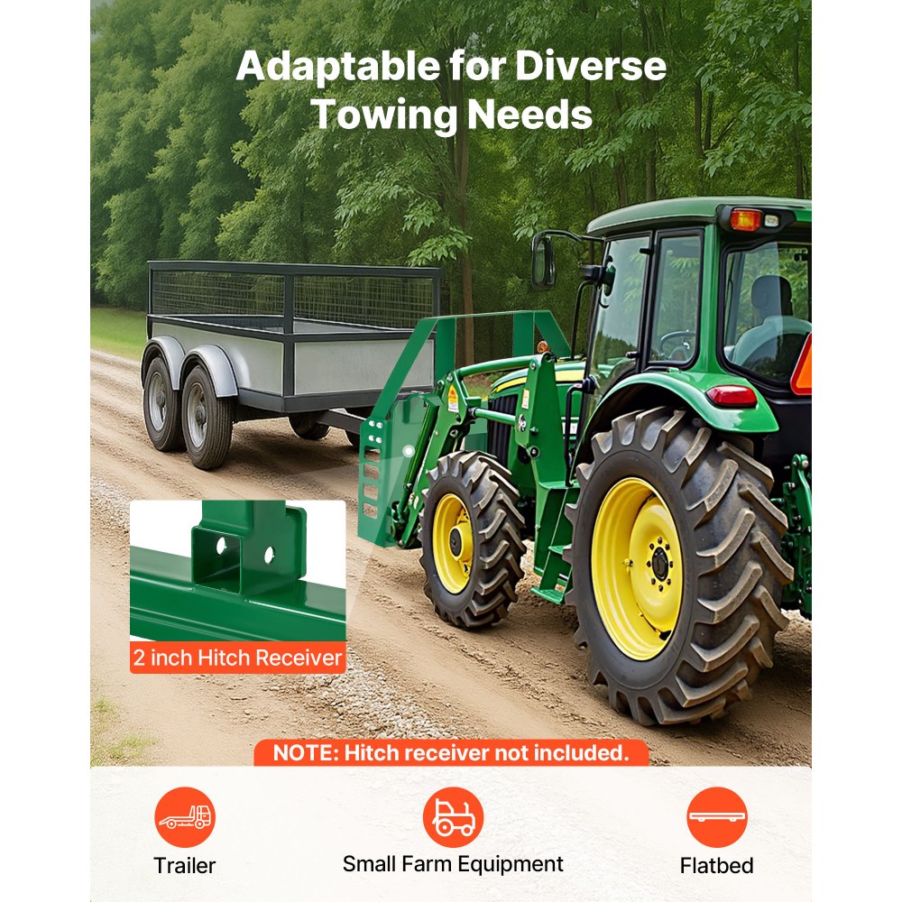 VEVOR Kompaktlader, 1814 kg, 1270 x150x752 mm Palettengabelrahmenaufsätze mit 50,8 mm Anhängerkupplung & Speerhülsen, passend für John Deere Lader mit Schnellbefestigung, nur Rahmen