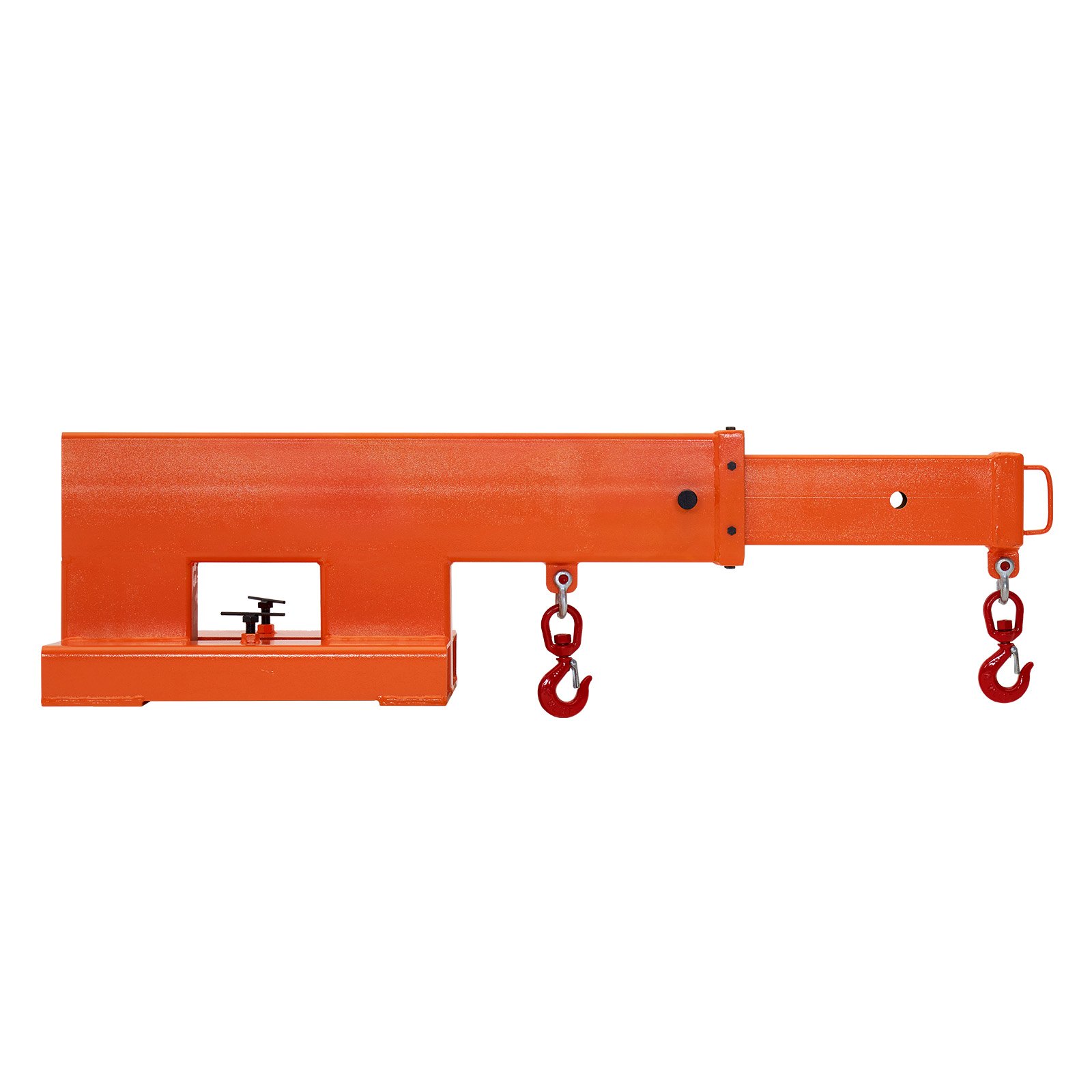 VEVOR Kranarm für Gabelstapler 2495kg, Gabelstapler Lastarm mit 2 360º Wirbelhaken, Manueller 3 Stufiger Teleskoparm für 1200-1867mm Auszugsbereich, Staplerkran Zubehör für Baustelle Fabrik Lager