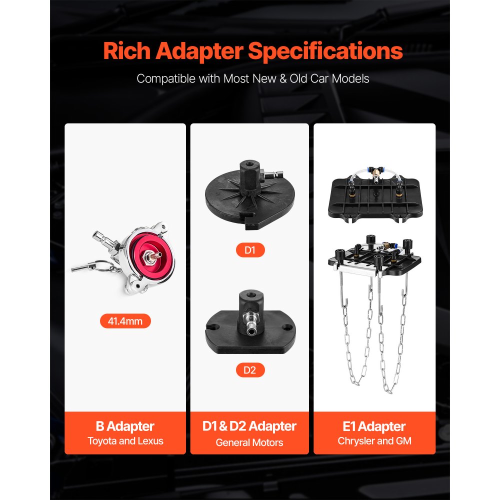 VEVOR Brake Master Entlüfterset 12-tlg. professionelles Bremsentlüfter-Adapterset mit komplettem Set und Griff, langlebiger Bremsentlüfteradapter zum Befüllen der Bremsflüssigkeit