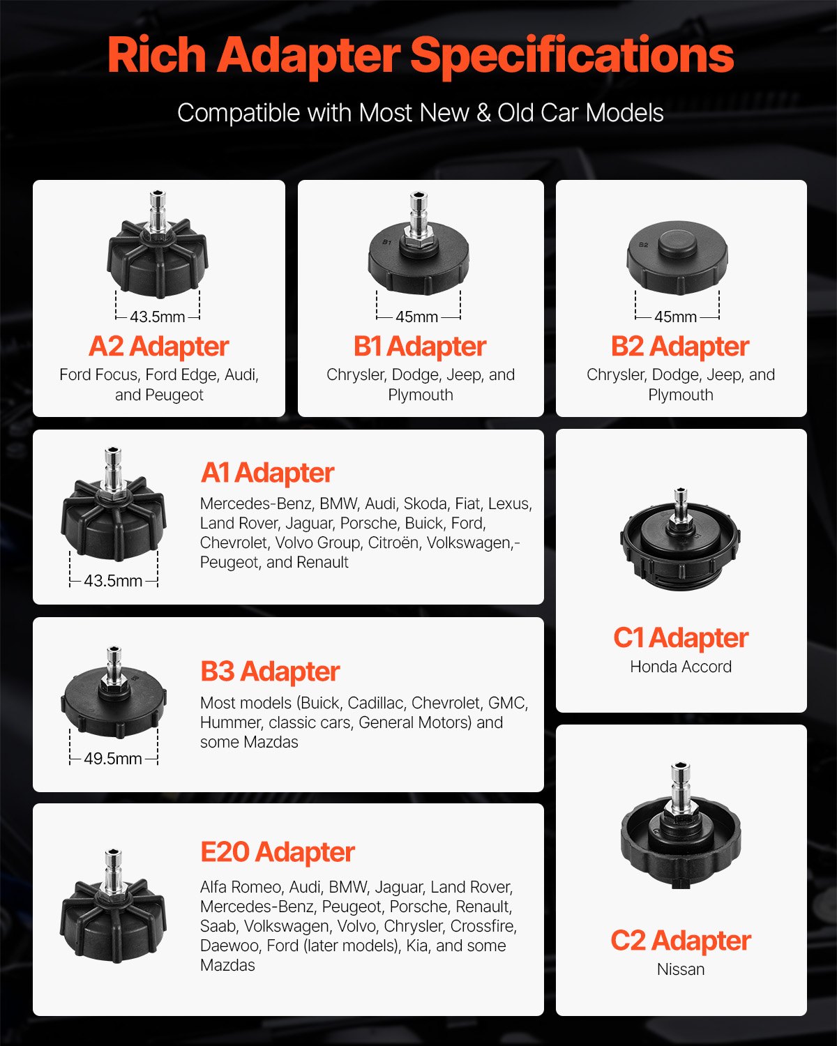 VEVOR Brake Master Entlüfterset 12-tlg. professionelles Bremsentlüfter-Adapterset mit komplettem Set und Griff, langlebiger Bremsentlüfteradapter zum Befüllen der Bremsflüssigkeit
