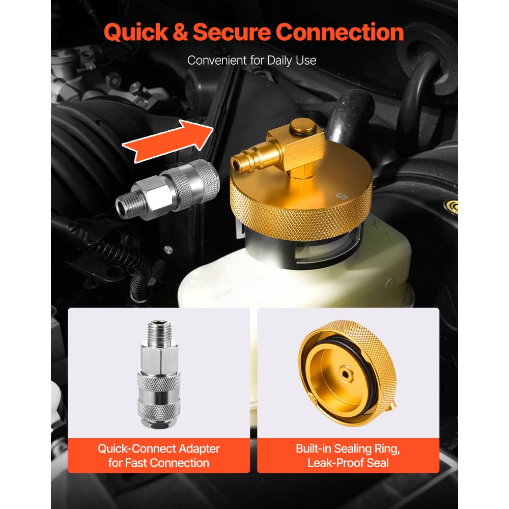 VEVOR Brake Master Entlüfterset 17-teilig professionelles Bremsentlüfter-Adapterset mit komplettem Set und Griff, langlebiger Bremsentlüfteradapter zum Befüllen der Bremsflüssigkeit